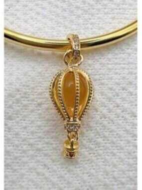 Sparkling Clear Hot Air Balloon Dangle Charm Fit Pandora Bracelet Necklace